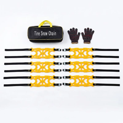 Universal car tire anti-slip chains, suitable for SUVs, sedans, and vans; emergency, reinforced, widened, and track-type anti-slip chains (Tire snow chain) - r-1537-heart-shaped-tire-chains-6-pieces
