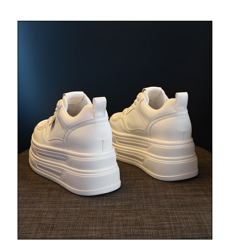 Giày sneaker nữ đế dày tăng chiều cao 8 cm phong cách platform — đen chi tiết 20