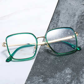 新款跨境时尚TR大框防蓝光平光镜方框个性眼镜男女近视眼镜架