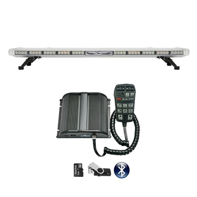 Car LED warning light bar, Bluetooth MP3 siren speaker 1.4m strobe light 8400-4C (Roof Light)
