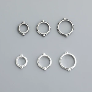 S925 sterling silver round bead frame DIY beaded crystal bracelet necklace accessories can be placed in the middle of the bead bag beads