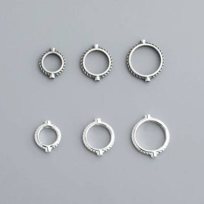 S925 sterling silver round bead frame DIY beaded crystal bracelet necklace accessories can be placed in the middle of the bead bag beads