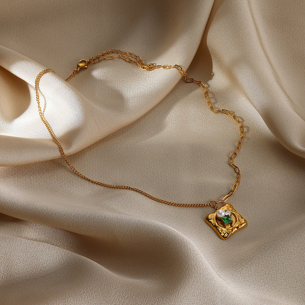 Carré Star Fleur Style IG Acrylique Perle Zircon Acier Inoxydable 304 Pendentif Incruster Fermeture À Boucle De Type Homard display picture 22