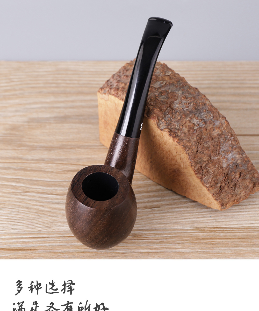 木香木制旱烟斗实木烟斗厂家直供9mm榫头苹果式黑檀木烟斗手工斗-阿里巴巴