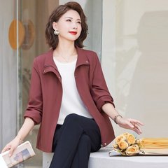 中年妈妈秋装外套洋气高贵2025新款风衣中老年人女装春秋休闲上衣
