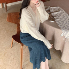 每年都要做美人鱼 羊毛优雅裙子鱼尾裙摆开叉半裙2025新款通勤