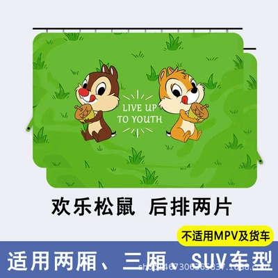 Shading Bezel Car Curtain, Car curtains - happy-squirrel-two-pieces-in-the-back-row