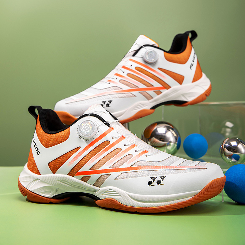 Nuevos zapatos de bádminton transfronterizos botón giratorio entrenamiento de tenis de mesa zapatos antideslizantes zapatos resistentes al desgaste