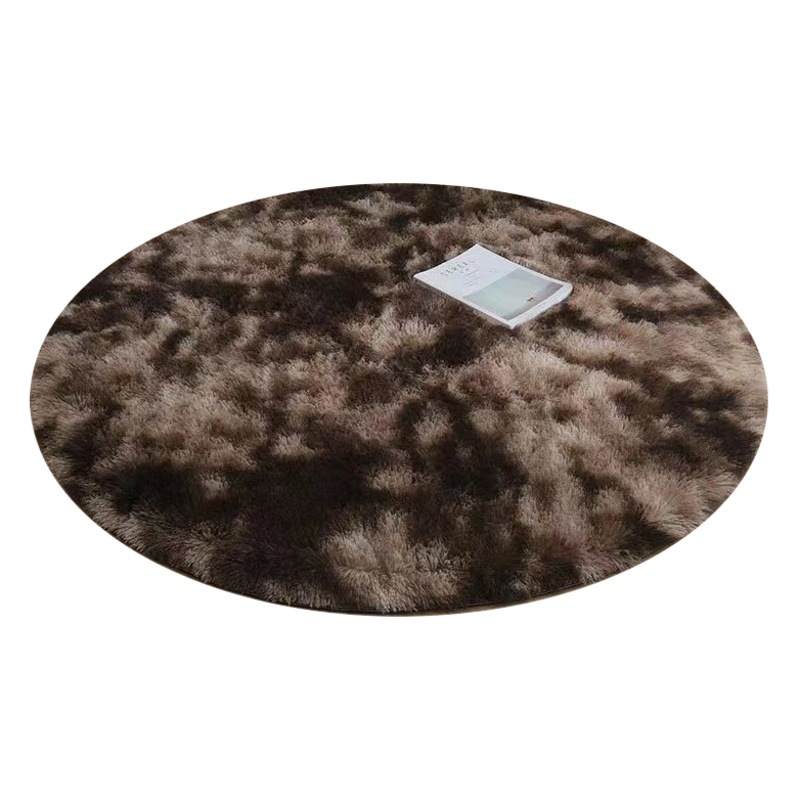 Alfombra de lana de seda redonda transfronteriza silla de computadora cojín de silla giratoria cojín antideslizante de felpa teñido anudado sofá de sala de estar cojín de mesa redonda