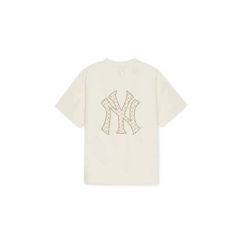 New Mlb Trendy Brand Monogram Print Logo Short-Sleeve T-Shirt for Men and Women, Couple's Casual Sports Matching T-Shirt