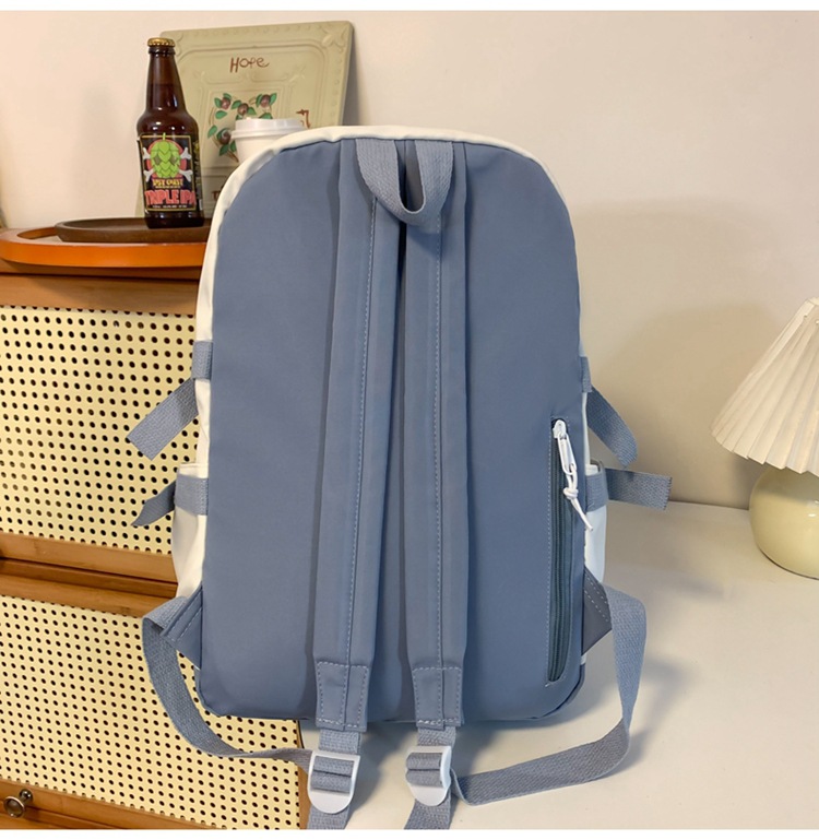 Simple, large-capacity, high-appearance-level college student schoolbag, female high school student computer backpack, niche Haraju-style male backpack undefined