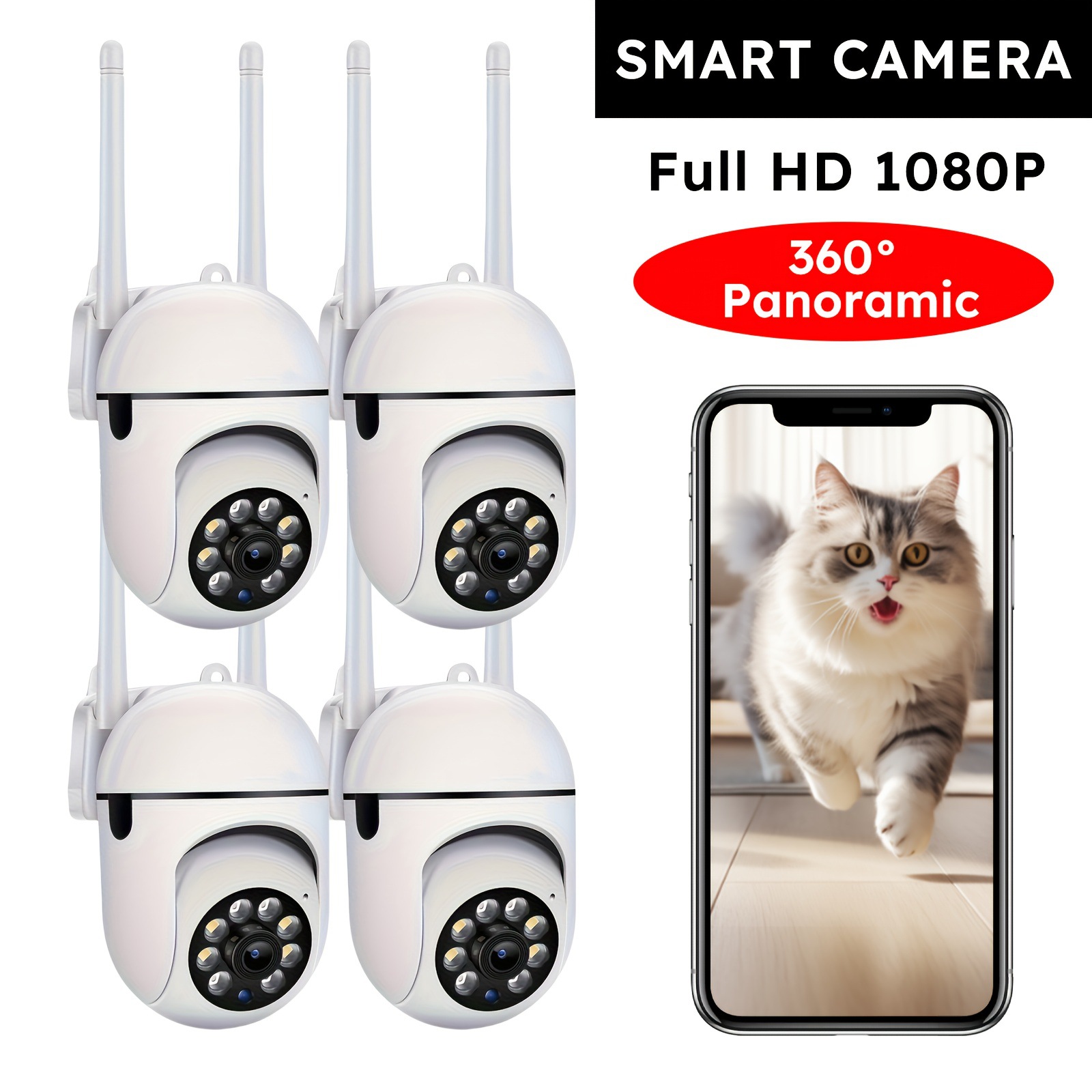 1080P hd Wires Security Camera con Color Night Vision 2