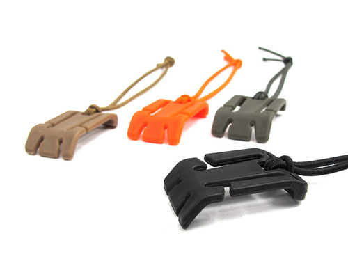 Storage webbing clip with elastic cord hook, square binding buckle MOLLE system webbing organizer and tension clip, line coiling clip
