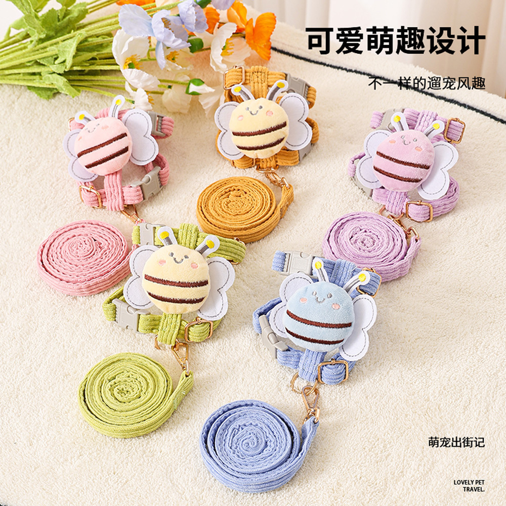 abeja de tracción correa de pecho en forma de I para mascotas de lana felina de tracción para gatos caminando correa de pecho de cuerda felina fábrica