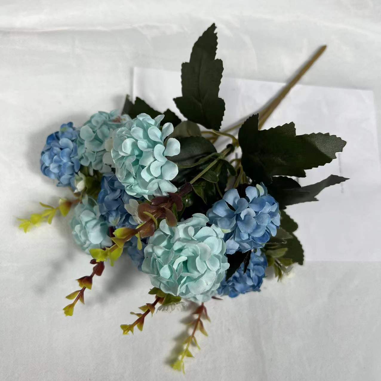 Hortensia artificial 10 cabezas, bola fortuna, decoración hogar, sala, dormitorio, estudio, flor de seda, arreglo floral.