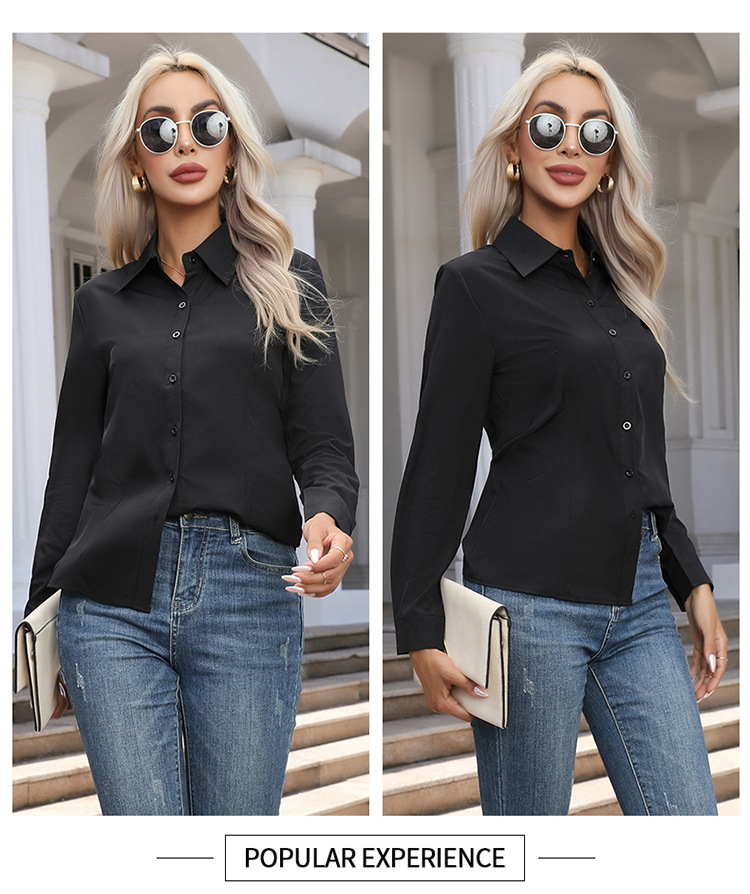 Women's Blouse Long Sleeve Blouses Casual Streetwear Solid Color display picture 5