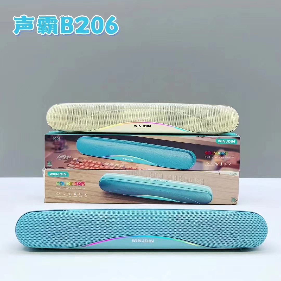 Nuevo B206 inalámbrico luminoso RGB altavoces Bluetooth portátiles barra larga de escritorio sonoro de doble altavoz sonido image 3