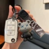 (Volkswagen A) White silver edge + bear pendant