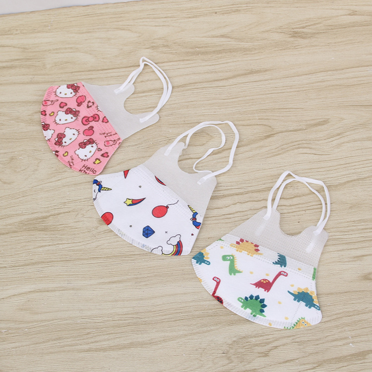 儿童用口罩一次性防尘透气口鼻罩女男防护三层 无纺布口的罩蓝色