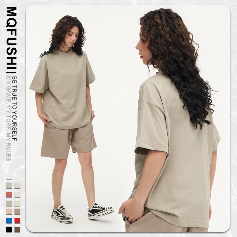 270g Heavyweight Pure Cotton T-Shirt, Short-Sleeved, Loose Fit, Solid Color Workwear, Cultural Shirt, Blank T-Shirt, Advertising Shirt with Logo Printing 270g Heavyweight Pure Cotton T-Shirt, Short-Sleeved, Loose Fit, Solid Color Workwear, Cultural Shirt, Blank T-Shirt, Advertising Shirt with Logo Printing