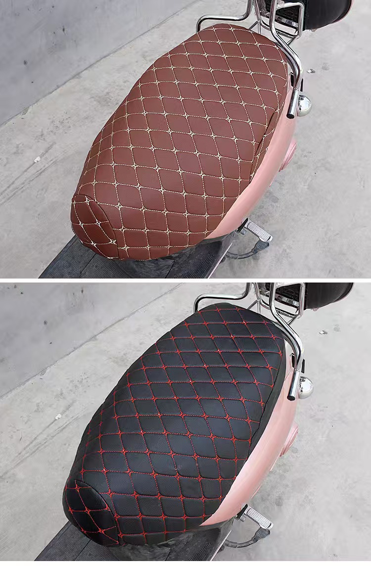 Scooter Electric Bike Motorcycle Seat Cover Thickened Sponge Sun-Proof Waterproof 3D Leather Seat Cushion