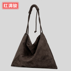 复古仿麂皮绒大容量托特包高级感通勤腋下包秋冬绒面手提包女工厂