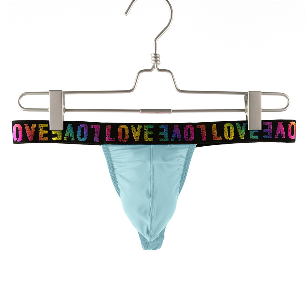 String pour homme, sept couleurs, en stock, transfrontalier, sous-vêtements sexy pour jeunes, t-shirt côtelé taille basse B889_voghion.com