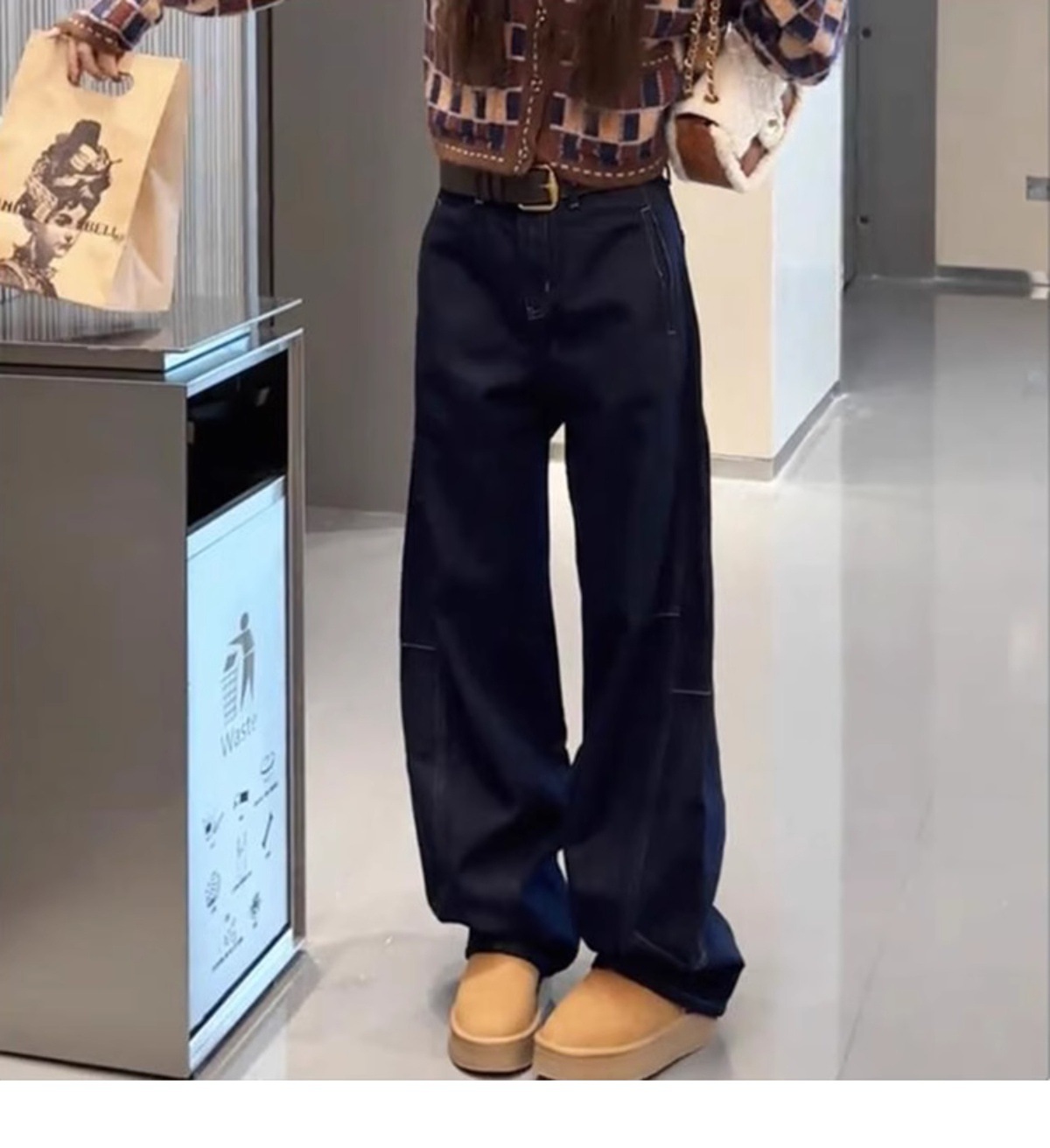 Damen Jeans Mit Hohem Bund Und Fleecefutter Für Den Winter_voghion.com