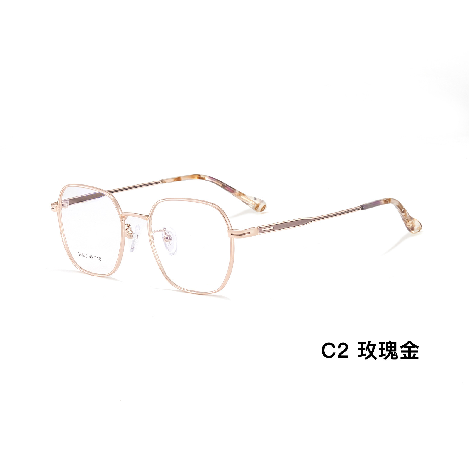 VOSS mismo suave pequeño cuadrado aleación vintage gafas marco alto elástico gafas Piernas Sin clip de la cara puede ser equipado con gafas Danyang lote