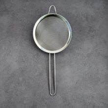 现货特价不锈钢加长手柄斜纹油格滤网面粉筛，家用厨房过滤筛捞面