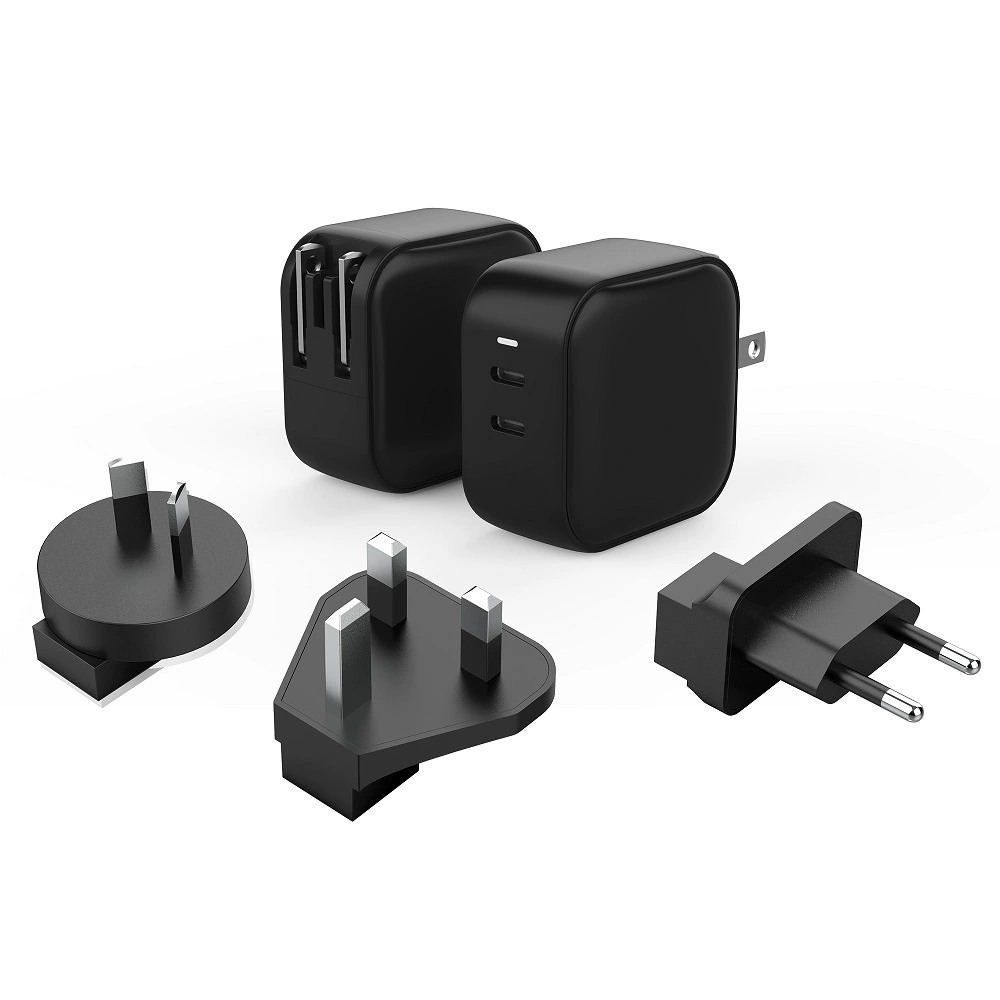 Зарядное устройство US стандарт 65W PD, 2C1A двойной PD, быстрая зарядка Type-C, PD блок питания с флеш-зарядкой, многофункциональное, для ноутбука, умная быстрая зарядка