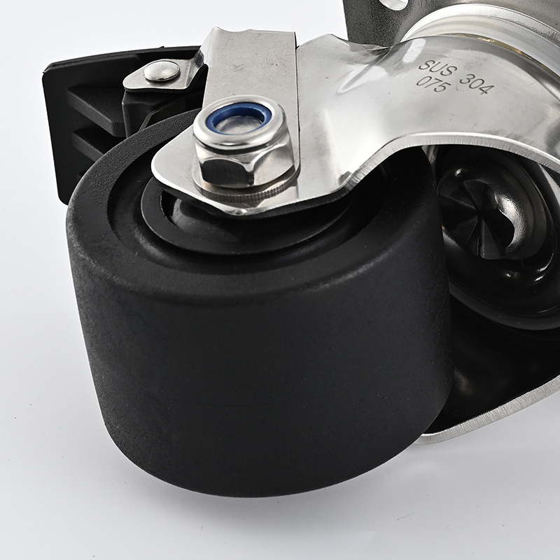 Rueda Giratoria Industrial para Carro Plano de Acero Inoxidable, Pesado, Con Freno, para Carros Industriales