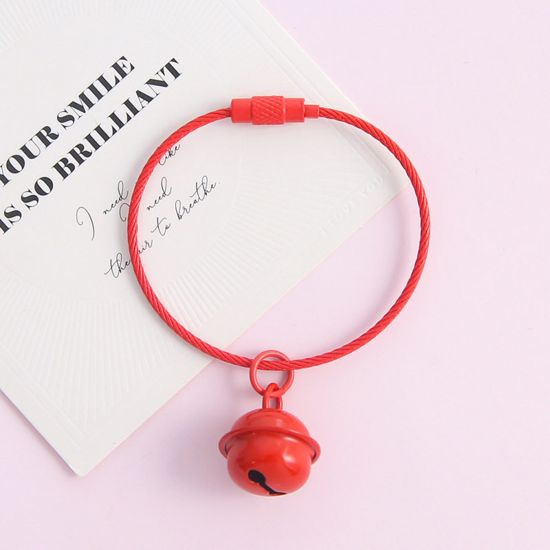 Red small bell, steel wire, 17mm