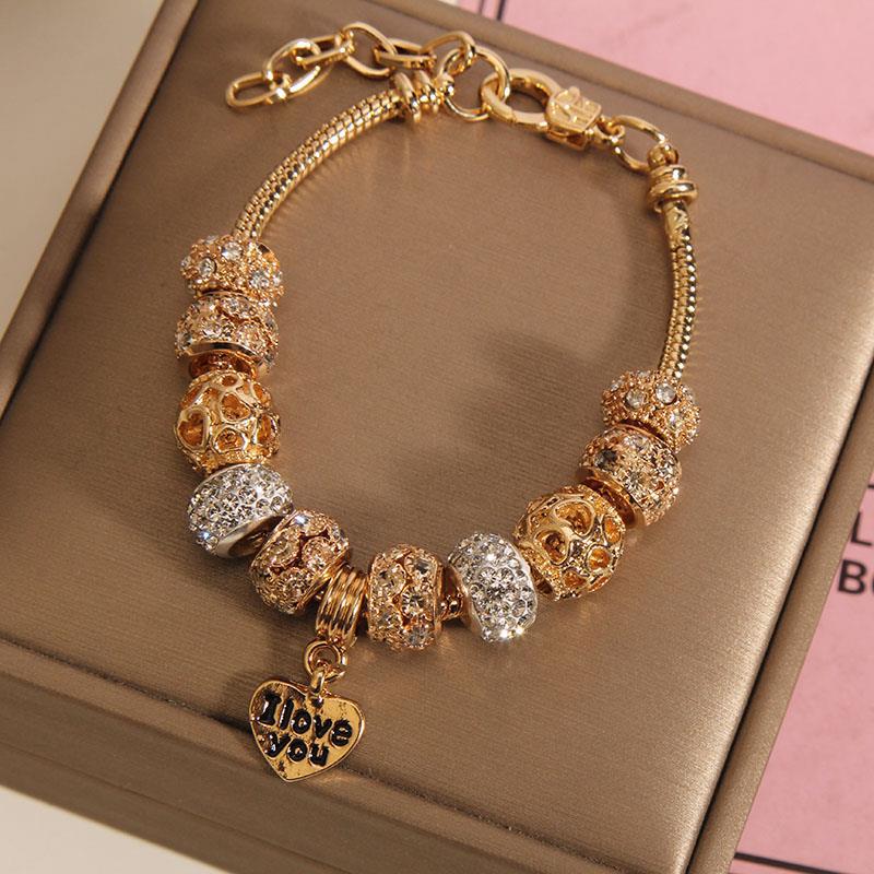 Pulsera de abalorios con corazón para mujer - joya de moda_voghion.com