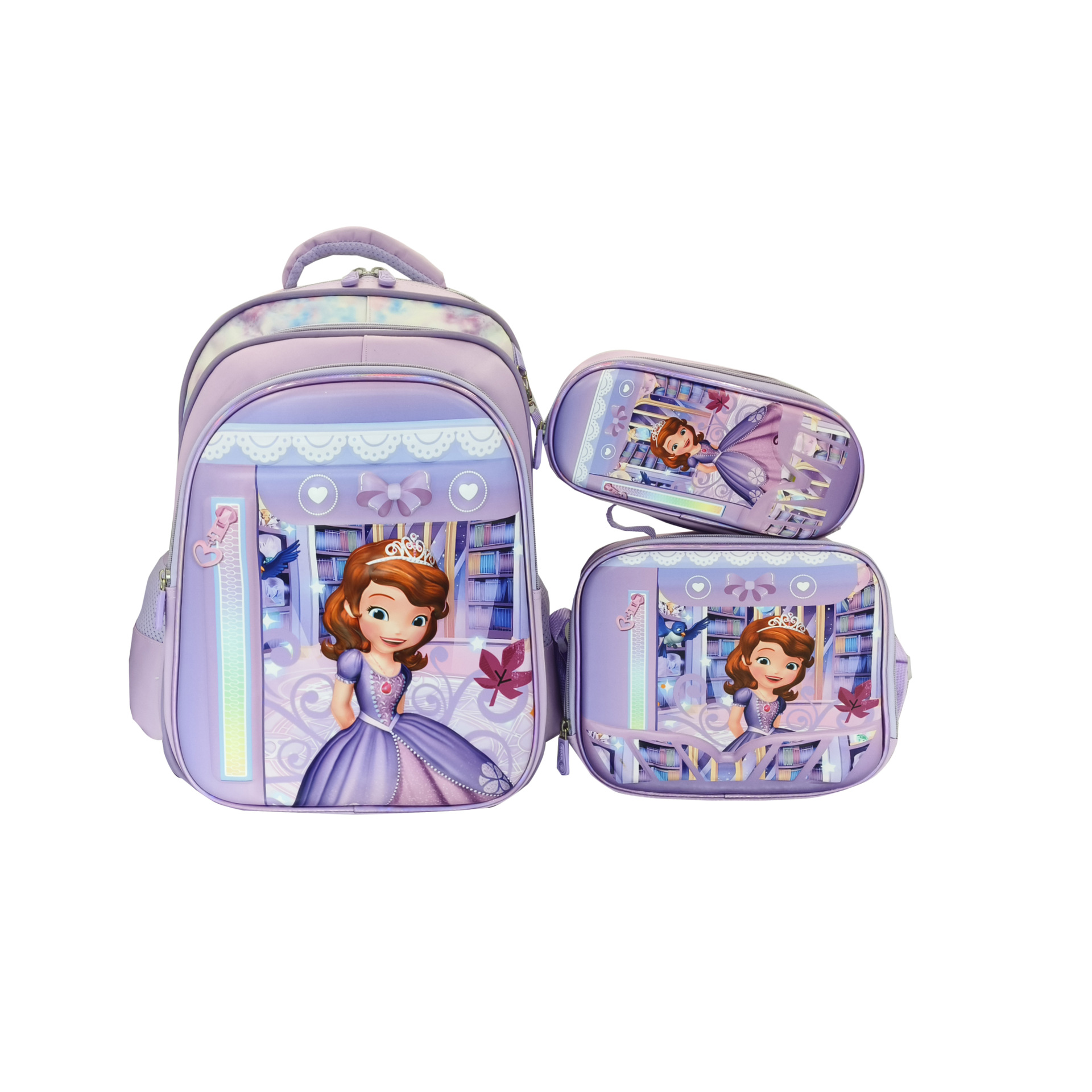 Los estudiantes de la escuela primaria de stock de fábrica pueden empacar mochilas escolares trolley, bolsas de almuerzo, bolsas de lápices, mochilas de dibujos animados lindos para niños de tres piezas