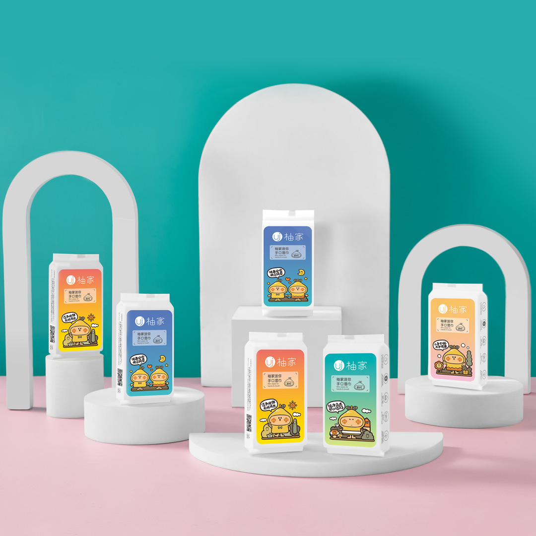 Youjia Super Mini Hand Wet Wipes Baby Baby Wet Wipes Portable Pack 8 Pieces/Pack