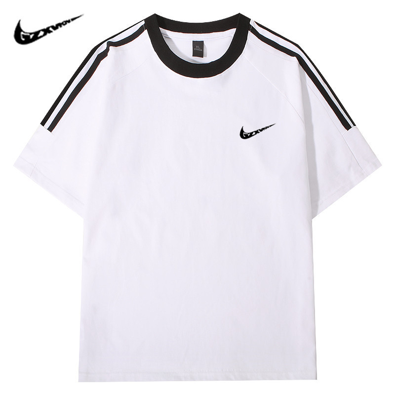 Summer New Style Breathable Pure Cotton T-Shirt for Men, Loose and Thin American-Style Short-Sleeved Men's Sports Cool Trendy Top