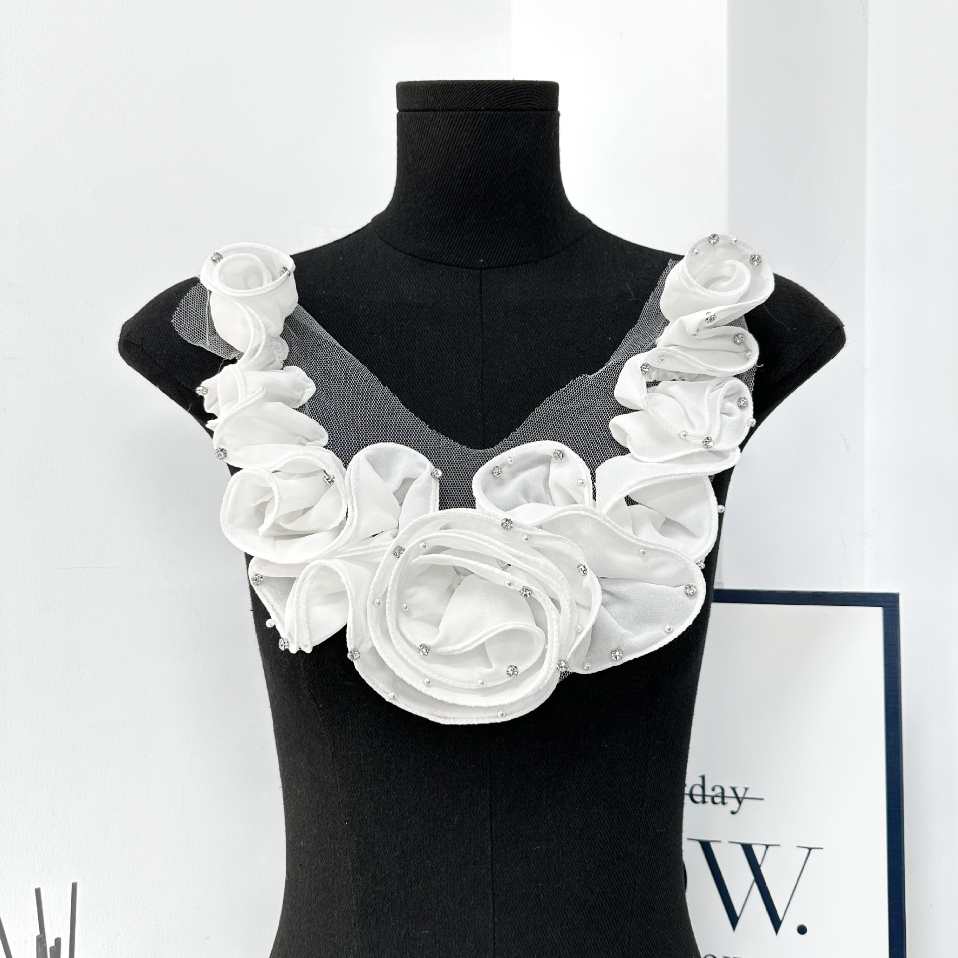 Flores transfronterizas supergranas auriculares estereoscópicas flores estereoscópicas accesorios de flores grandes vestidos de boda material de traje de baile
