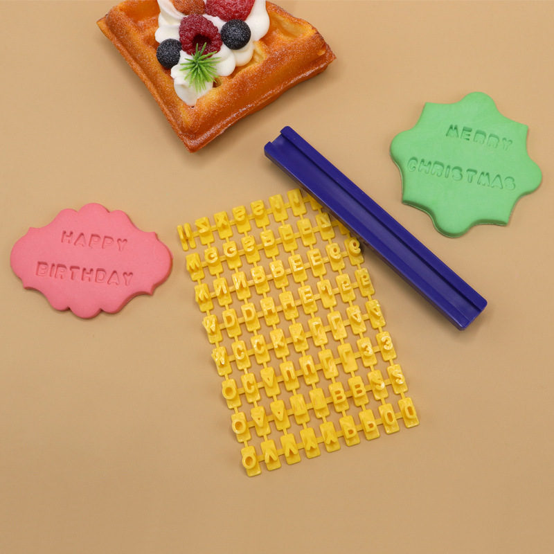 Foreign trade supply creative simulation baking mold English alphanumeric symbol stamp biscuit mold
