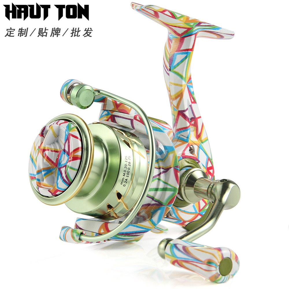 Haodun Weiwu Luya rueca venta al por mayor 5,2: 1 relación de velocidad graffiti tiro largo rueda de pesca caña de pescar rueda 2024 Nuevo