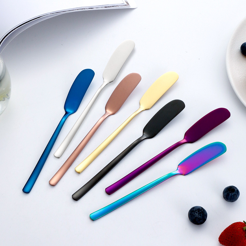 304 stainless steel butter knife Korean bread jam butter spatula cheese knife titanium Western food cream pastry knife 304 stainless steel butter knife Korean bread jam butter spatula cheese knife titanium Western food cream pastry knife