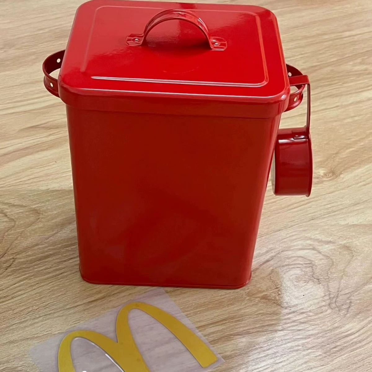 Коробка для хранения корма для кошек McDonald's в стиле Xiaohongshu, запечатанная, влагостойкая, сумка-бокс для хранения зерна, милая кошка M