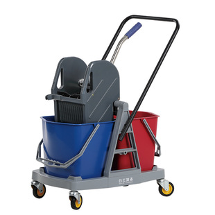 Baiyun Double Barrel Water Squeezer 34 L small size Zhashui Water Squeezing Bucket Mop Bucket Mobile Water Squeezer AF08076