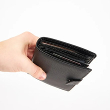 新竖款牛皮手工短款钱包大容量软皮真皮钱夹简约搭扣文艺钱夹定制