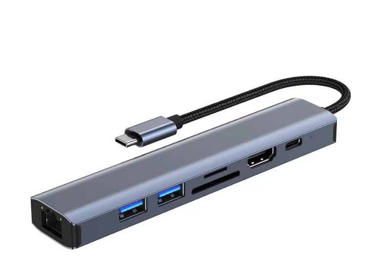 Cinco en uno tipo-c estación de acoplamiento tarjeta de red USB c3.0hub 5-in-1HDMI4K computadora de muelle de expansión portátil