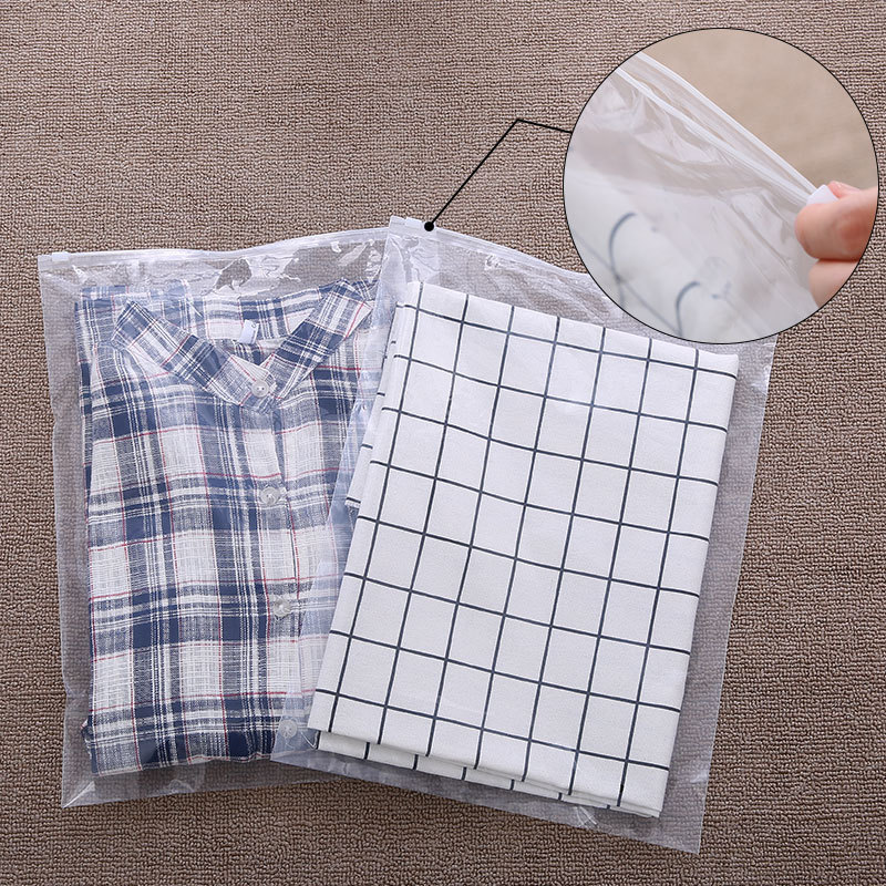 CPE clothing packaging transparent zipper bag socks T-shirt clothing storage bag plastic packaging bag PE transparent self-sealing bag