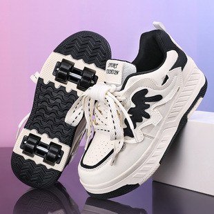 ♔ Factory Direct Sales New Children's Four-Wheel Roller Shoes for Girls and Boys, Invisible Roller Shoes for Boys, Student Roller Skates