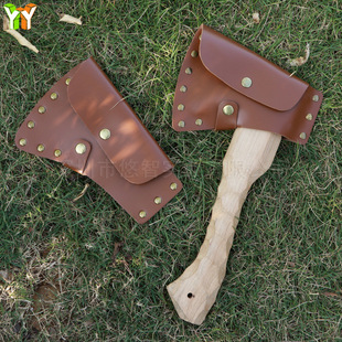 In stock outdoor small axe leather cover waist-mounted axe protective cover rivet axe cover