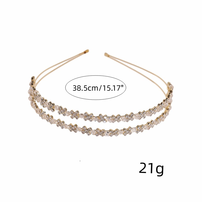 Europa y América de lujo rhinestone nupcial boda tocado Mori doble capa hecha a mano cristal diadema temperamento foto diadema al por mayor