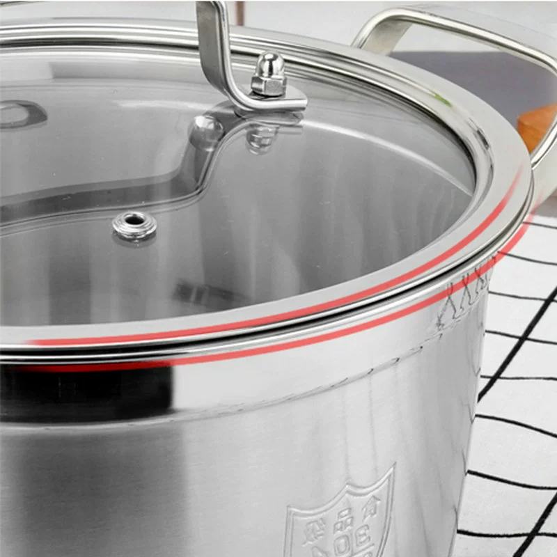 Milk Pot 304 Stainless Steel Cooker Home Elert Stewing Gas Electromagnetic Cooker General Cooking Soup Stewed Pot Decoction Soup Pot